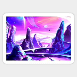 Alien Landscape Fantasy Sticker